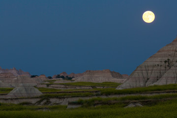 full moon at badlands park