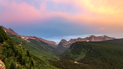 sunset in the mountains