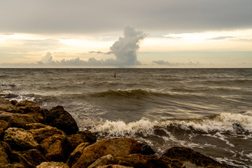 The North Jetty in Venice Florida is a long stone structure that jets out into the Gulf of Mexico