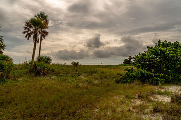 Fototapeta na wymiar The walkways and sand dunes at Treasure Island Beach in West Central Florida.