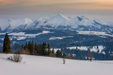 Mountains Tatry in winter, Poland