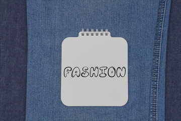 Jeans background and fashion word