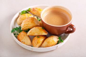 Savory hand pies on plate