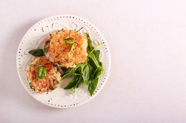 Fish and rice fritters, fishcakes