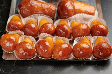 Baking tray of typical Neapolitan dessert 