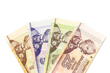 some transnistrian ruble banknotes indicating growing economics with copyspace