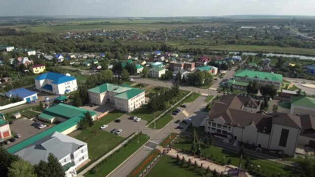 Tatarstan. The Village Of Cheremshan. Aerial view.