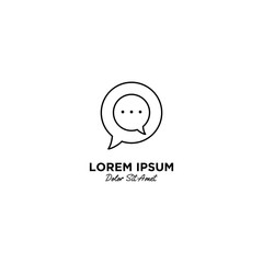Chatting logo vector icon illustration line outline monoline