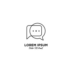Chatting logo vector icon illustration line outline monoline