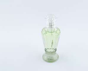 bottle of perfume on white background