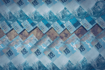 Brazilian money. 100 reais banknotes