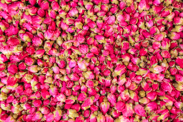 Dried rose buds for cosmetics, food, medicine and perfume