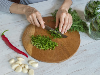Harvesting spicy greens for the winter. 