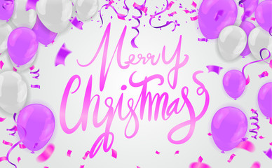 Merry christmas text vector on background. Lettering for invitation, prints and posters. Hand drawn  Vector illustration. Hand drawn