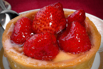 Tasty and beautiful dessert with strawberries.