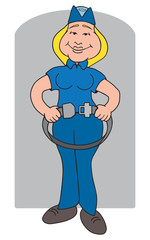 Obraz premium Smiling Flight Attendant