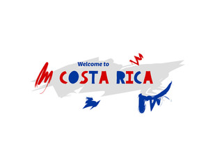 Obraz na płótnie Canvas Welcome to Costa Rica. Name country template design for greeting card, banner, poster.