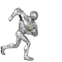 sci fi astronaut cartoon walking side view in a white background