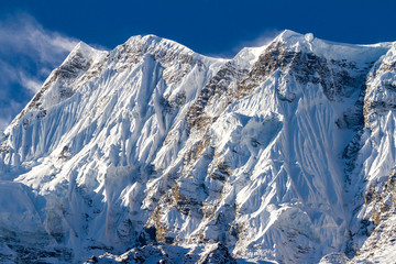 Annapurna III is a mountain in the Annapurna mountain range, and at 7,555 metres tall. Nepal,...