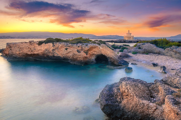 Stunning view of the Lighthouse of Saint Theodore in Kefalonia island, Greece