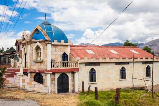 Beautiful church on the road between Sogamoso and Corrales on the municipality of Topaga in the departament of Boyaca in Colombia