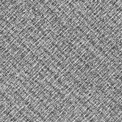 Texture or graphic pattern from short, thin line intersections, positioned vertically, obliquely, or horizontally. Textile. Paper. Monochrome. For posters, banners, retro and urban design 