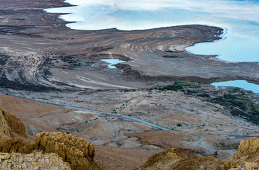 Wild beach of the Dead Sea, Israel