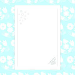 Page for notebook with floral pattern, simple design. Modern abstract vector design for paper, cover, fabric, interior decor. Soft pastel colors for kids/children bedroom