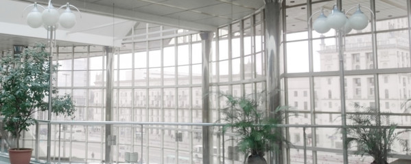 spacious corridor in a modern office building.