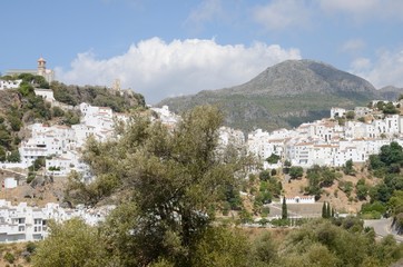 Fototapeta na wymiar Mountain white village in Casares, Andalusia, Spain