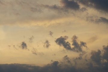 Blue orange grey cloudy sky