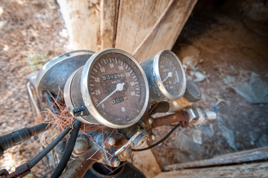 Rusty speedometer motorbike