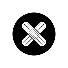 Adhesive plaster button icon. Vector EPS.