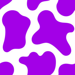 Cow spots seamless violet pattern or animal print or dalmatian dog stains. Vector illustration Eps 10