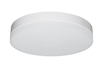 white round ceiling lamp with frosted glass, on a white background