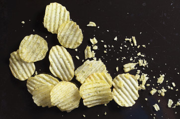 Chips on black