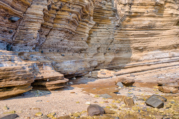Wavy lines of rock formation of Animasola Island at Masbate, Philippines