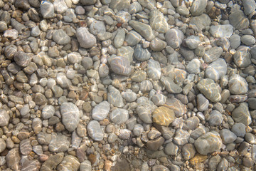 Stones on the beach on spanish coast city