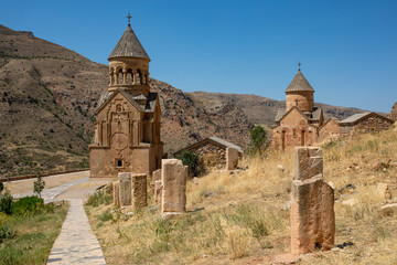 Fototapeta na wymiar Noravank , Armenian Apostolic Church . 13th-century Armenian monastery , Located in Amaghu Valley, Vayots Dzor Province, Armenia . 
