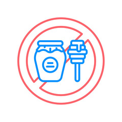 Honey free line color icon. Allergenic ingredient. Food intolerance. Sign for web page, mobile app, button, logo. Vector isolated button. Editable stroke.