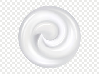Realistic cosmetic cream smear, top view