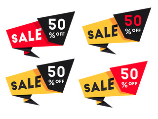 Set of sale banners template design
