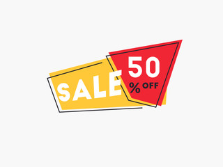 Sale banner template design isolated on white