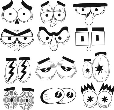 ojos cara dibujo animado 