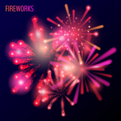 Colorful vector fireworks