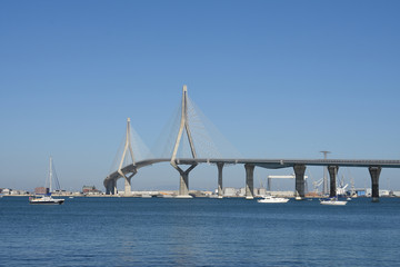 Constitution Bridge, called La Pepa, on the coast of the capital city of Cádiz. Andalusia. Spain. Europe. August 12, 2019