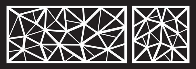 Laser cutting template for decorative panel. Abstract triangle pattern. Vector illustration.