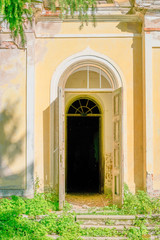 Fototapeta na wymiar old wooden door of church