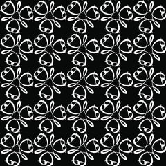 Seamless oriental pattern with Arabic ornaments.  White lines on a black background.