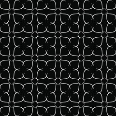 Fototapeta premium Seamless oriental pattern with Arabic ornaments. White lines on a black background.